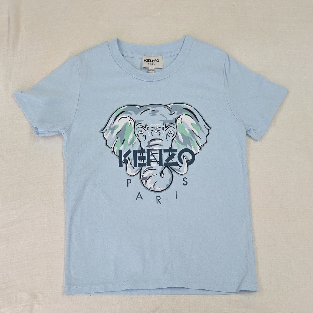 Kenzo Light Blue Elephant Graphic Tee